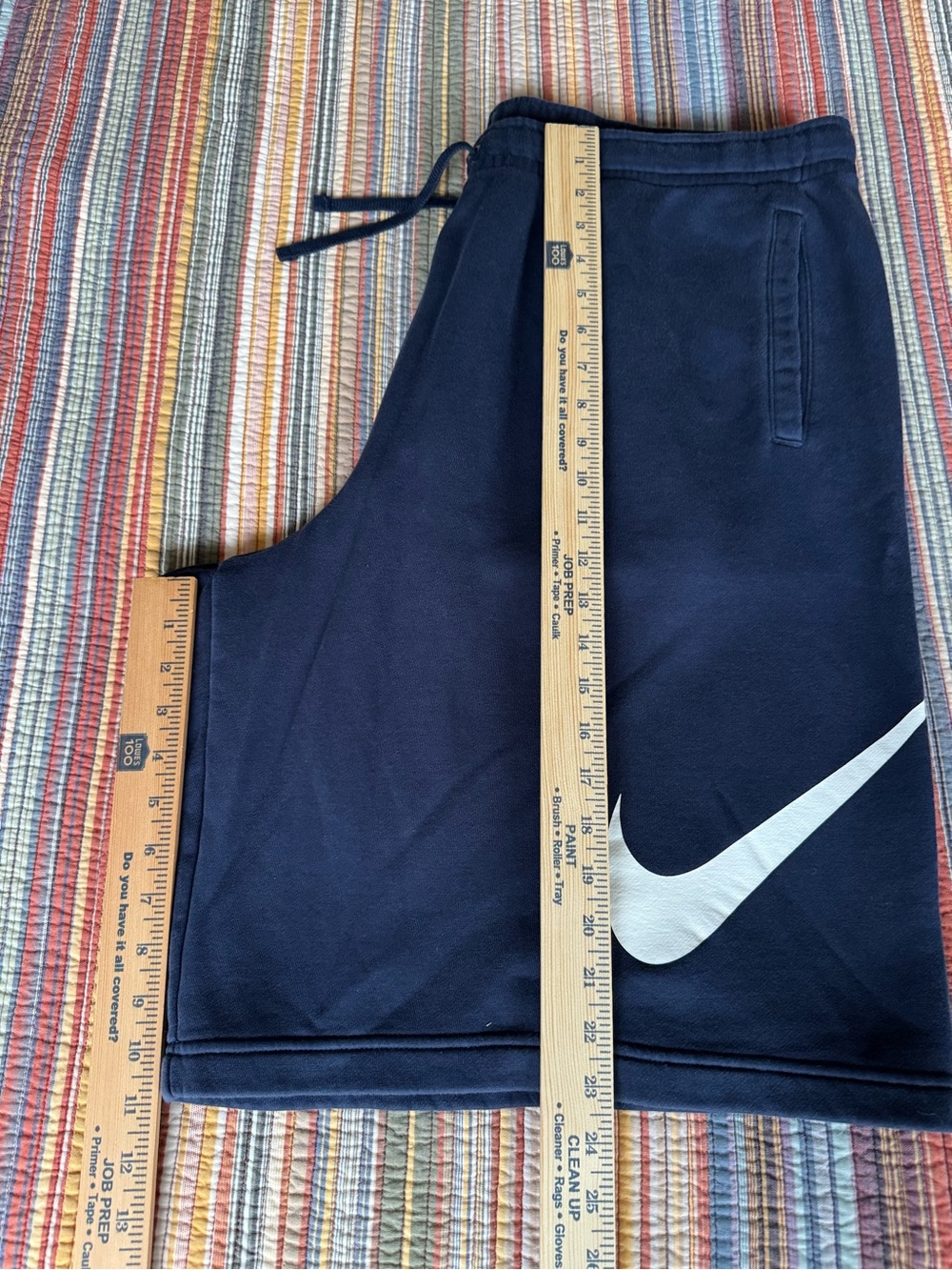 Nike Men's 3XLT Navy Blue Fleece Athletic Shorts drawstring elastic big swoosh - Picture 14 of 15
